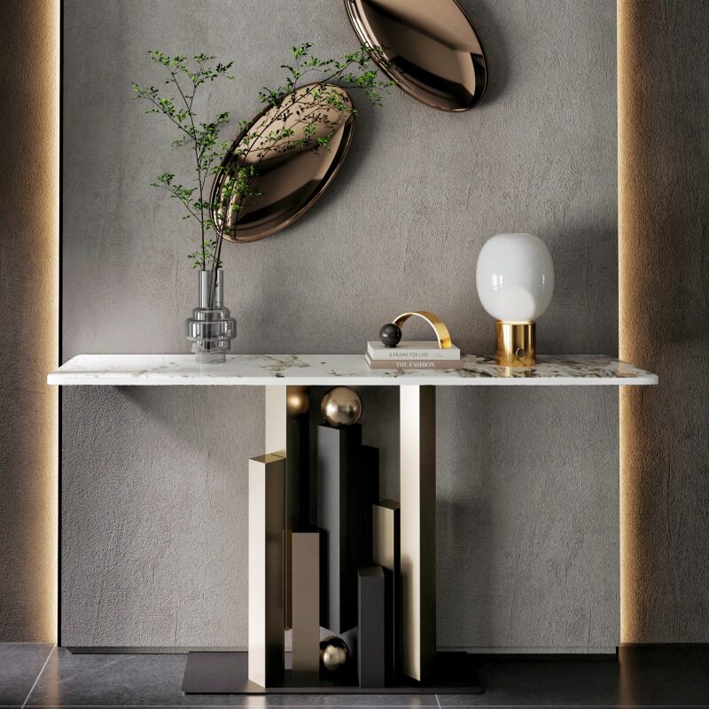 Desk Setup Minimalist - Meja Konsol Glamour Delicacy, Furnitur Kreatif