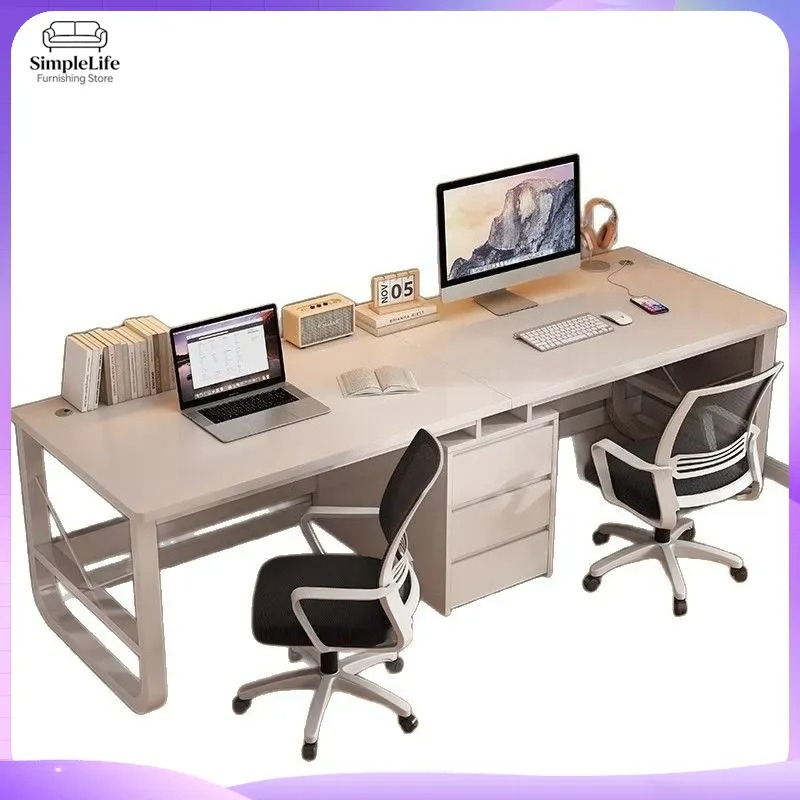 Desk Setup L Shaped - Meja Komputer Ganda untuk Pengaturan Kantor