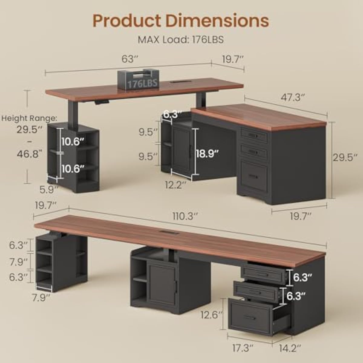Meja Kerja Elektrik Berbentuk  - Desk Setup L Shaped ulasan dan harga